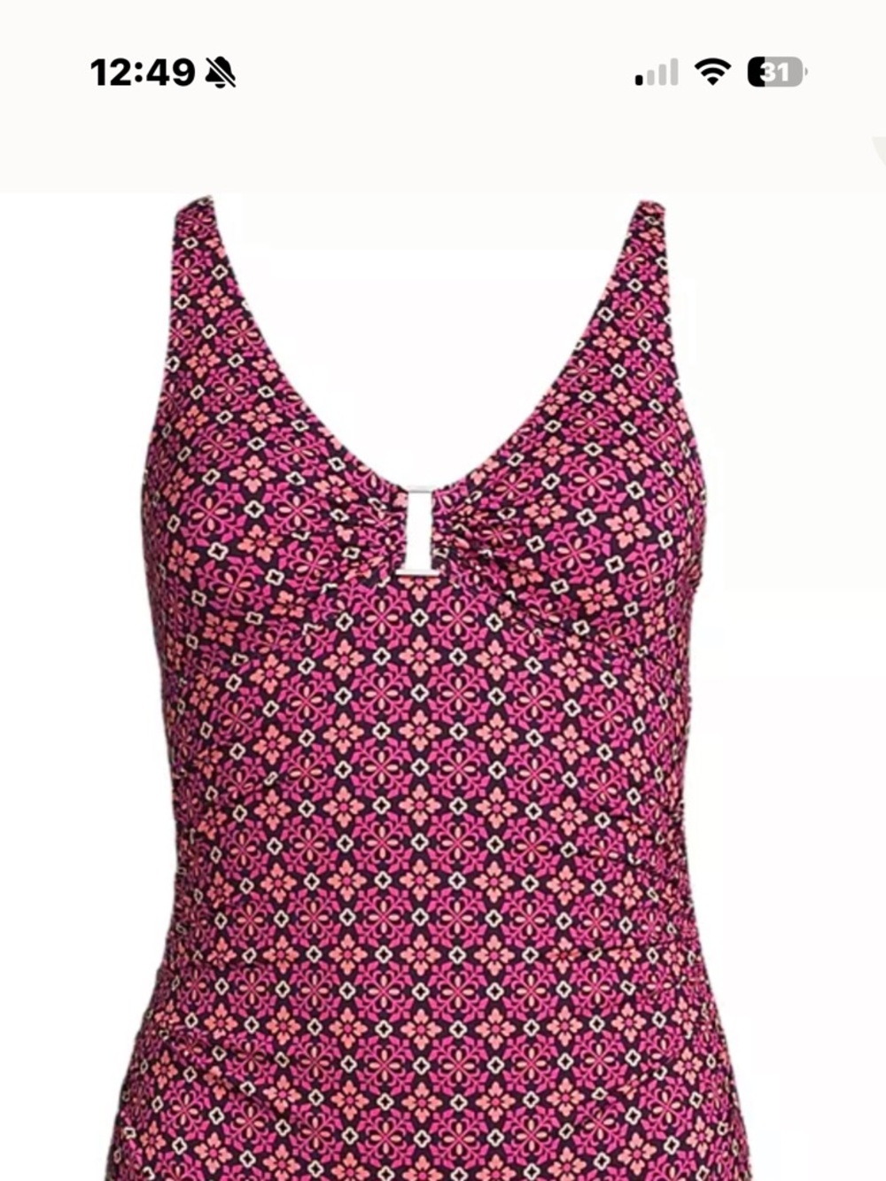 Lands' End Women’s One piece swimsuit pink navy floral size 10 new w/ tag & bag